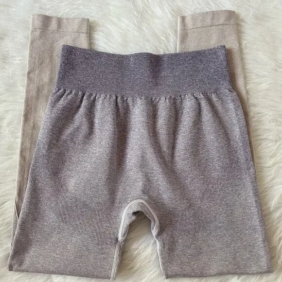 AYBL Pulse Seamless Purple Lilac Ombre Running Gym Workout Leggings Size Medium - Picture 5 of 12